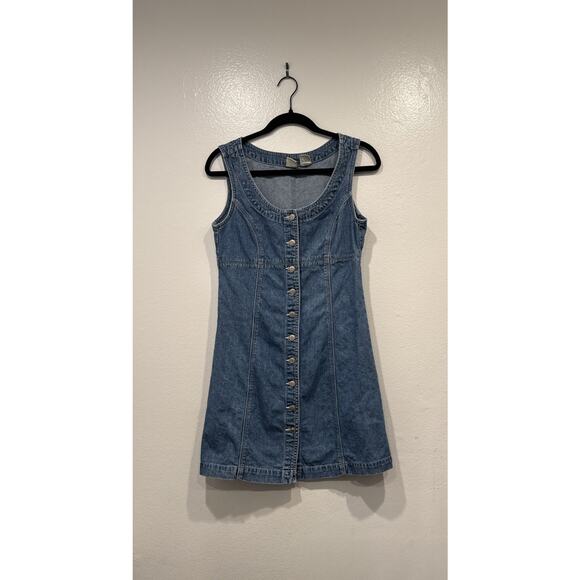 Vintage Gap 90s Denim Dress Women's Size 6 Button Front Sleeveless Retro Country - Picture 1 of 9